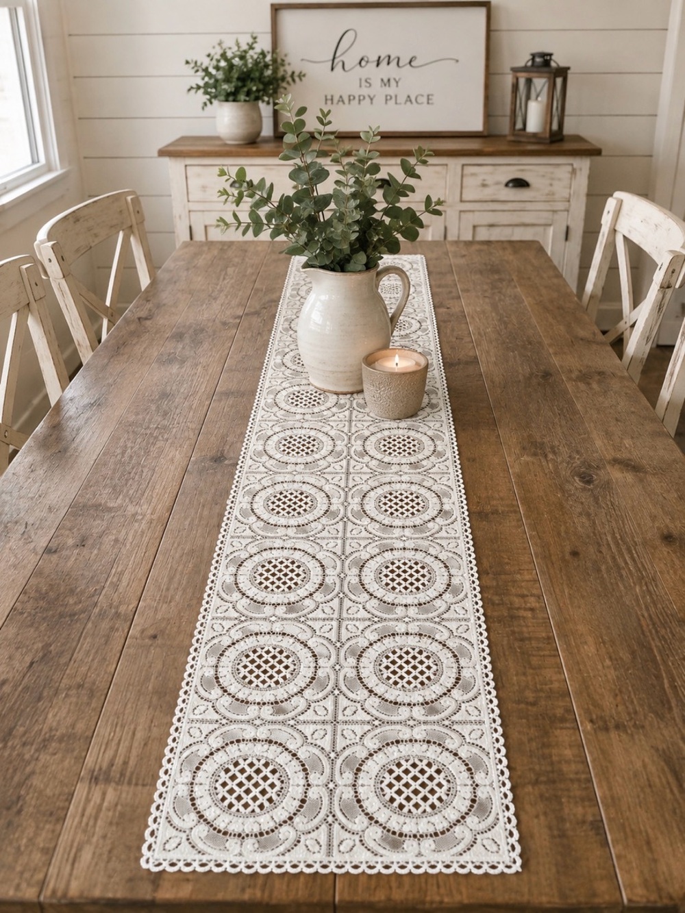 Vintage Lace-Style Table Runner 14x48
